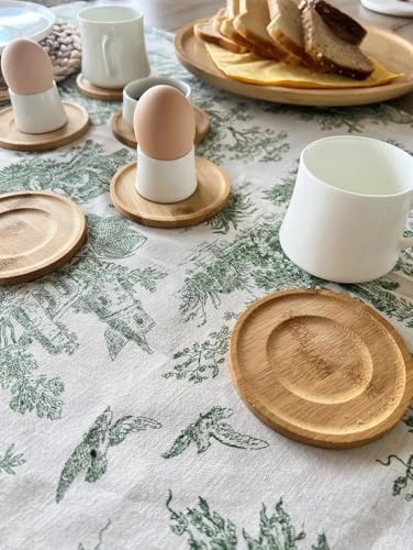 6Adet Bambu Çay Tabağı, Çay Bardağı Altlığı, Estetik Sunum Sunumluk, Doğal Malzeme, Çevre Dostu ve Şık Tasarım (Yuvarlak)