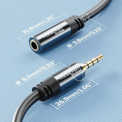 – Kırılmaz metal gövdeli kulaklık uzatma kablosu – 3 m (uzatma, oyun kulaklıkları veya mikrofonlu kulaklıklar için idealdir, TRRS 4 pinli, 3,5 mm fişten sokete)