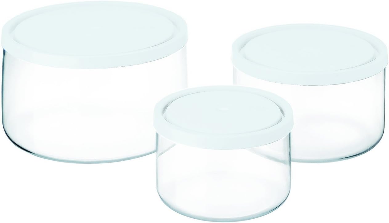 Yuvarlak 3’lü Borosilikat Cam Saklama Kabı Seti, 0.40 L + 0.80 L + 1.50 L, Sızdırmaz Kapak, Mikrodalga-Fırın-Buzdolabı-Bulaşık Makinesi Uyumlu