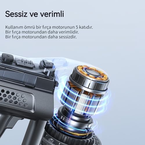 GSC50 Şarjlı Dikey Süpürge, 23000Pa Güçlü Emişli Hafif Çubuk Elektrikli Süpürge 30 dakika Uzun Çalışma Süresi, Çıkarılabilir Pil, El Araba Sert Zemin Halı Evcil Hayvan Kılı için El Süpürgesi