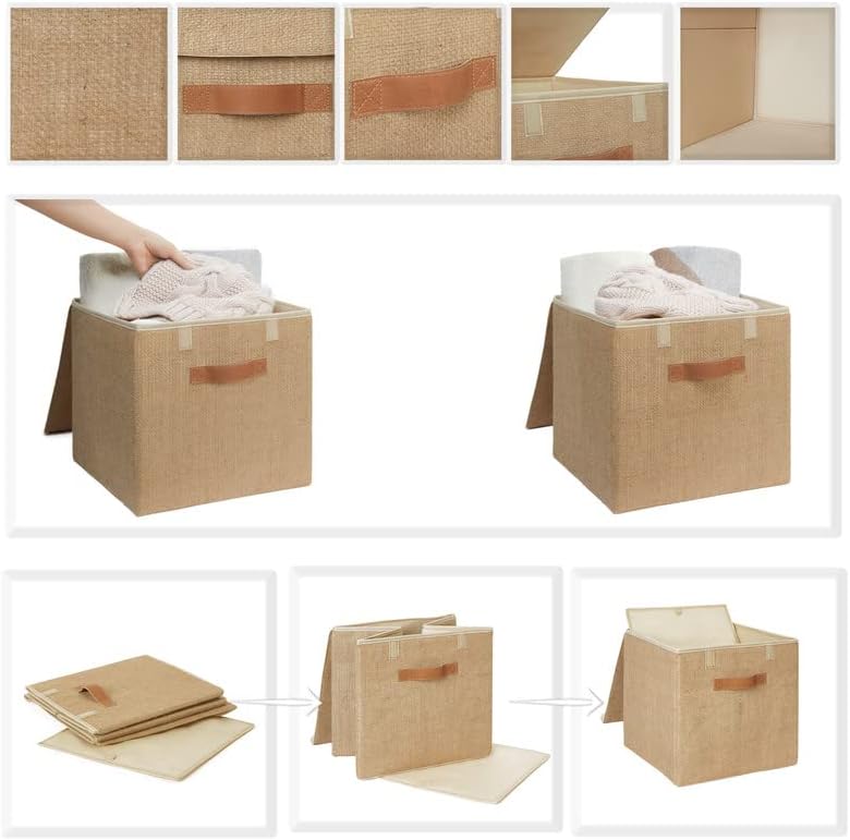 3'lü Jüt Kapaklı Kutu Set