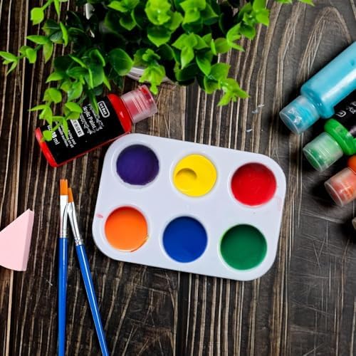 Plastik Boya Tepsisi Paletleri, 20 adet Beyaz Boya Parti Malzemeleri, Boyama Partisi için Boyama Paleti Tepsisi, Temizlemesi ve Saklaması Kolay, DIY El Sanatları ve Sanat Boyama