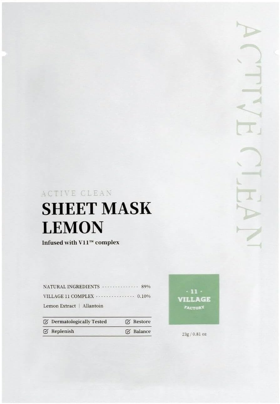 VILLAGE11FACTORY Village 11 Factory Active Clean Sheet Mask Lemon 23 gr – Limon Maskesi