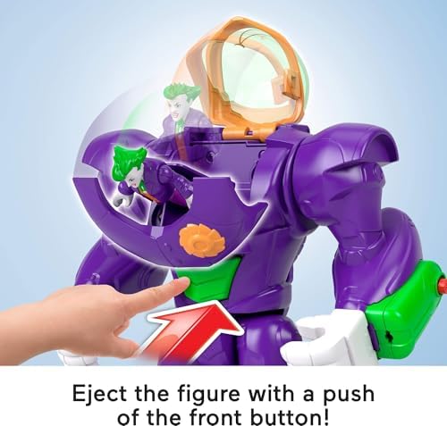 Imaginext DC Super 'in Çekiçli Mekanik Robotu, 7,5 cm'lik aksiyon figürü ve aksesuar seti, fırlatıcılı ve diskli 26,5 cm'lik oyuncak, JDL06