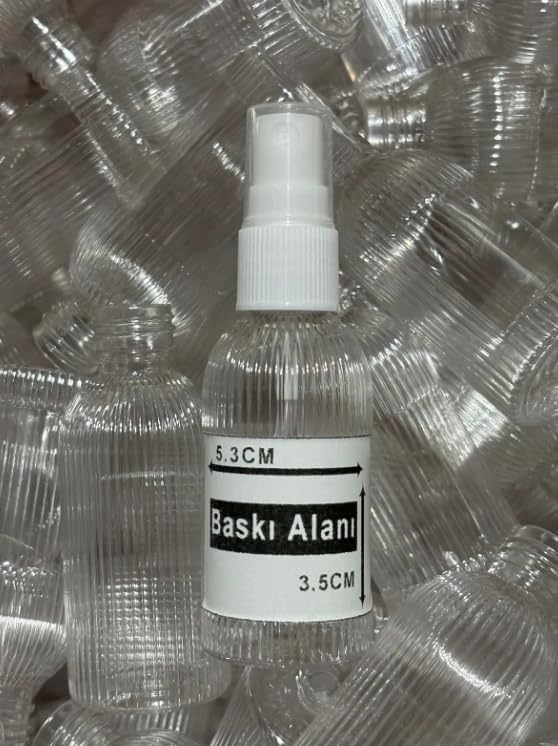 50 Adet 50 ML PRS24 Sprey Başlık Dezenfektan Kolonya Parfüm Hediyelik Nikah Nişan Düğün İçin Boş Plastik Şişe