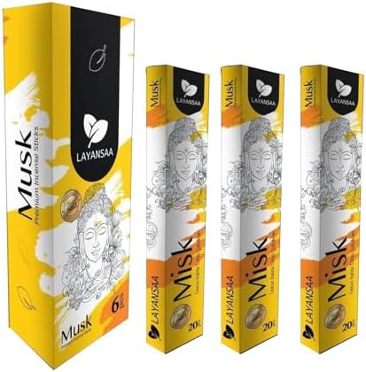 Layansaa Musk (Misk) Kokusu Özel Aroma Kokusu Agarbatti Arınma Meditasyon 20 Adet 1 Paket Çubuk Tütsü