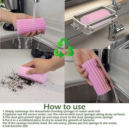 8'li paket nemli temiz silgi süngeri, sünger temizleme fırçası, temizlik, bulaşık, panjur, cam, süpürgelik, havalandırma delikleri, pencere rayları ve musluklar için silgi