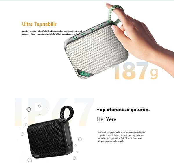 QCY SP2 RGB Bluetooth Hoparlör Kırmızı