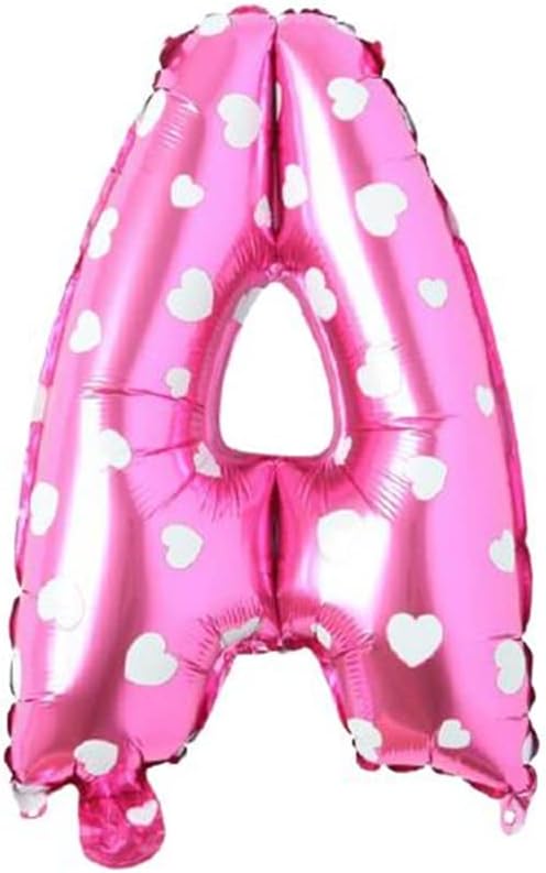 A Harfi 16 İnç Pembe Kalpli Renk Folyo Balon 36 CM (Pembe)