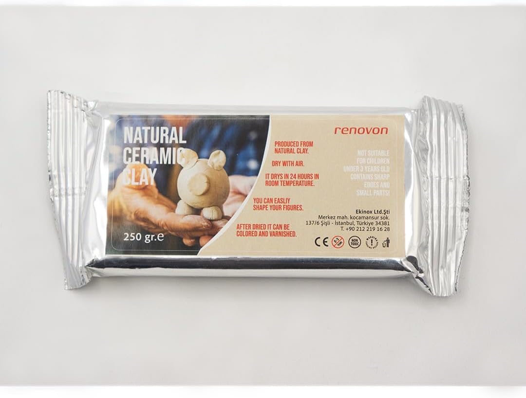 Seramik KİL Hamuru, Beyaz 250 gr Fırınlamaya Gerek Olmayan Güzel Sanatlar Figür heykel Modelleme Oyun ve sınıfları için toksik olmayan doğal Kil