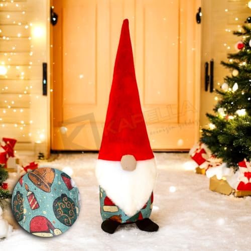 YILBAŞI NOEL BABA DEKORATİF BİBLO NOEL BABA ŞAPKASI - ÇAN DESENLİ