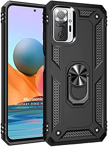 10 Pro Max için Kılıf Military Ring Holder Siyah [ 10 Pro Max ile Uyumlu Kılıf - Siyah]