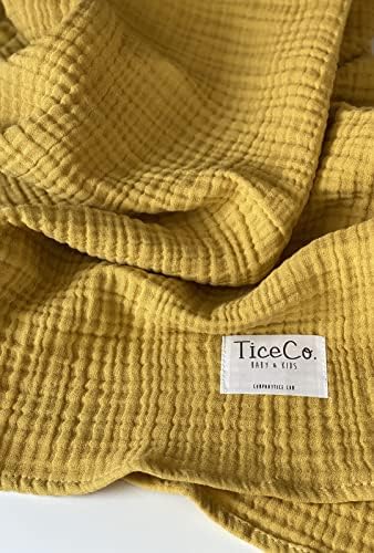 Pamuk Four Battaniye (4 Kat Müslin) 100x110 cm (Hardal Sarısı)