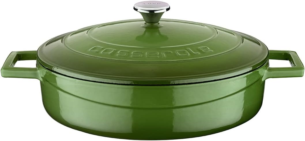 Metal Döküm Çok Amaçlı Yayvan Tencere, Trendy, 24 cm, 2.47 L, Yeşil