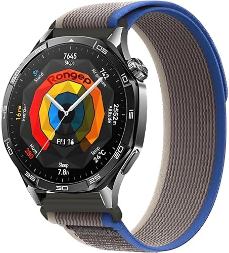 Travel Loop 22mm Kumaş Kordon ile Uyumlu GT5/GT5 Pro/GT4/ 4 Pro/GT3/GT3 Pro/GT2/GT2 Pro 46mm İçin Terletme Yapmayan Nefes Alabilen Konforlu Spor Tasarımlı Kayış