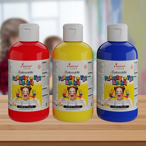 Kırmızı-Mavi-Sarı Parmak Boyası 3'lü Set 3x250gr