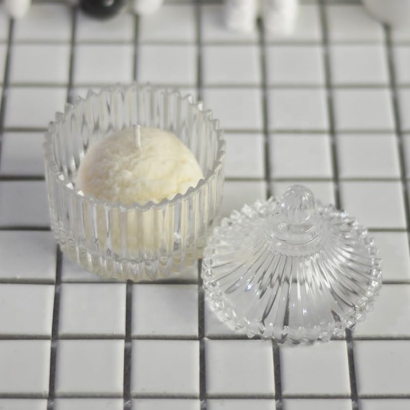 Şekerlik Kesim Şeker Kutusu Mini Cam Lokumluk Kesme Kapaklı Kahve Yanı Sunumluk