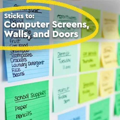 Süper Yapışkan%100 Geri Dönüştürülmüş Açılır Notlar, Oasis Koleksiyonu, 3 inç x 3 inç, 70 Yaprak, 18 Ped, Okul Malzemeleri ve Ofis Ürünleri