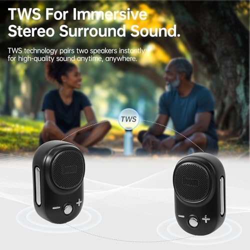 Itour-S Mini taşınabilir Bluetooth hoparlör, mikrofonlu klipsli taşınabilir hoparlör, büyük ses ve güçlü bas, IP67 su geçirmez, 10 saatlik çalma süresi, şantiye atölyesi, açık havada tırmanma