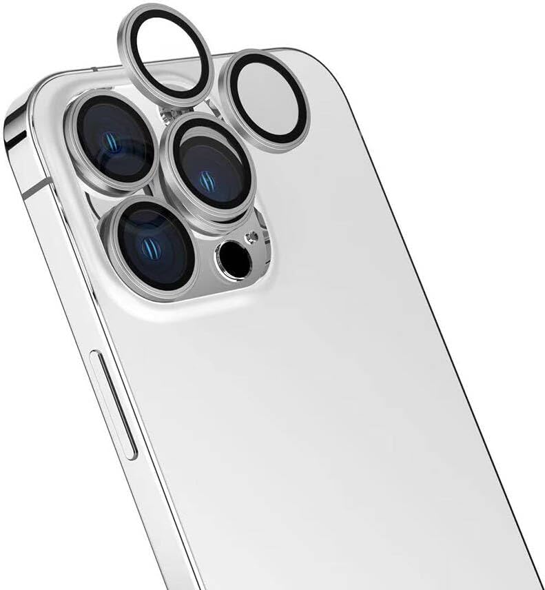 ZORE İle Uyumlu 16 Pro 16 Pro Max CL-15 Parmak İzi Bırakmayan Anti-Reflective Kamera Lens Koruyucu Gümüş