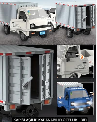 Uzaktan Kumandalı RC Kamyonet,Yük Taşıma Aracı,Sesli,Işıklı,Şarjlı,(Pil Hediyeli),2.4 Ghz Araç,Uzaktan Kumandalı Kargo Arabası (Yeşil)