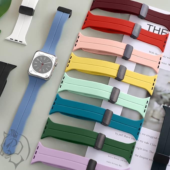 Manyetik Silikon Kordon 42/44/45/49/L Kadın Erkek Spor Kordon iWatch Serisi 8 7 6 5 4 3 2 1 SE Ultra ile Uyumlu
