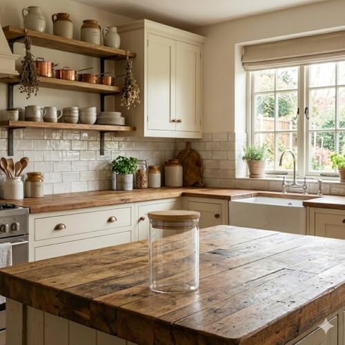 Ahşap Kapaklı 6x12 cm Cam Kavanoz Seti | Hava Geçirmez Bambu Kapaklı Baharatlık | Mutfak Düzenleyici Erzak Saklama Kabı | Silindir Şeffaf Saklama Kutusu