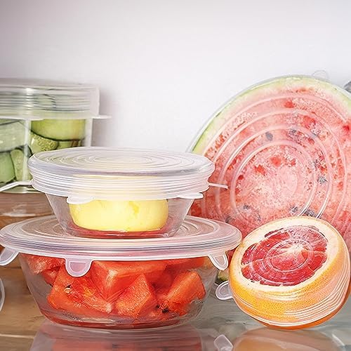 Silikon Streç Kapak Seti 6 Adet Kupa Bardak Kavanoz Kase Bonesi 6 Lı Silikon Kapak Seti Bpa içermez