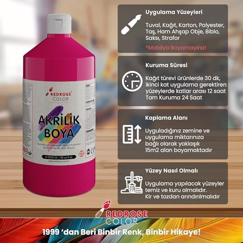 Fuşya Akrilik Boya 1000 gr