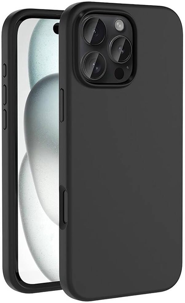 ZORE İle Uyumlu 16 Pro Kılıf Şarj Özellikli Sıvı Teknolojili Silinebilir Sert ZORE Kivi Kapak Siyah