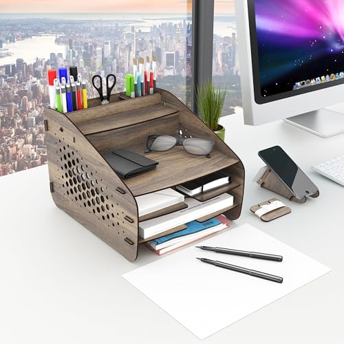 Medium Hexa Masaüstü Organizer Ceviz