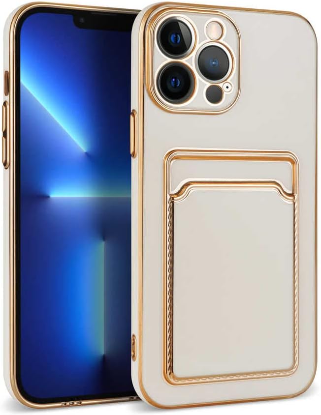 ZORE İle Uyumlu 12 Pro Max Kılıf Bark Kartlıklı Kapak Beyaz