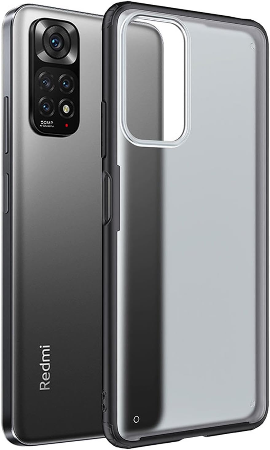 11 için Kılıf Frosted Frame Siyah [ 11 ile Uyumlu Kılıf - Siyah]