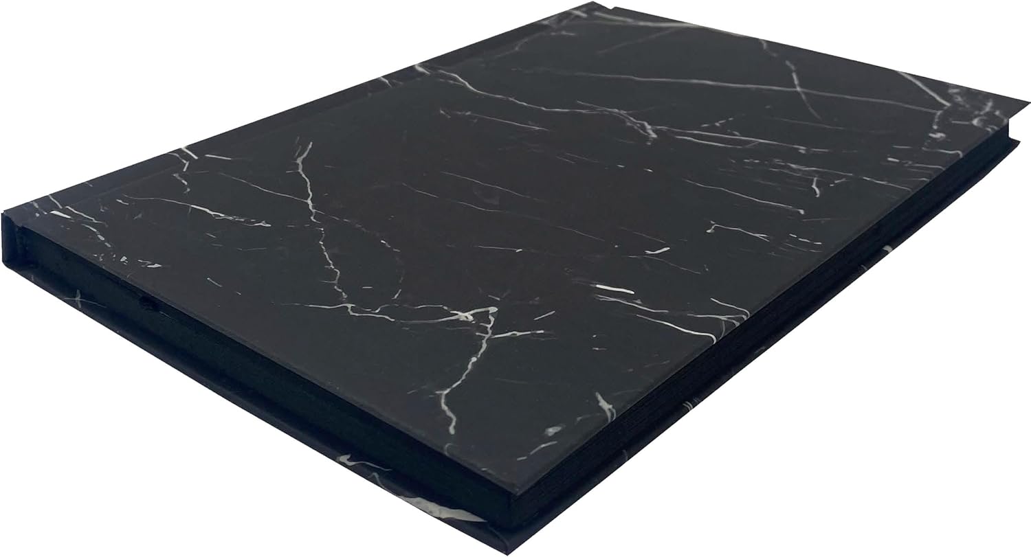 Siyah Mermer Çizgisiz Defter