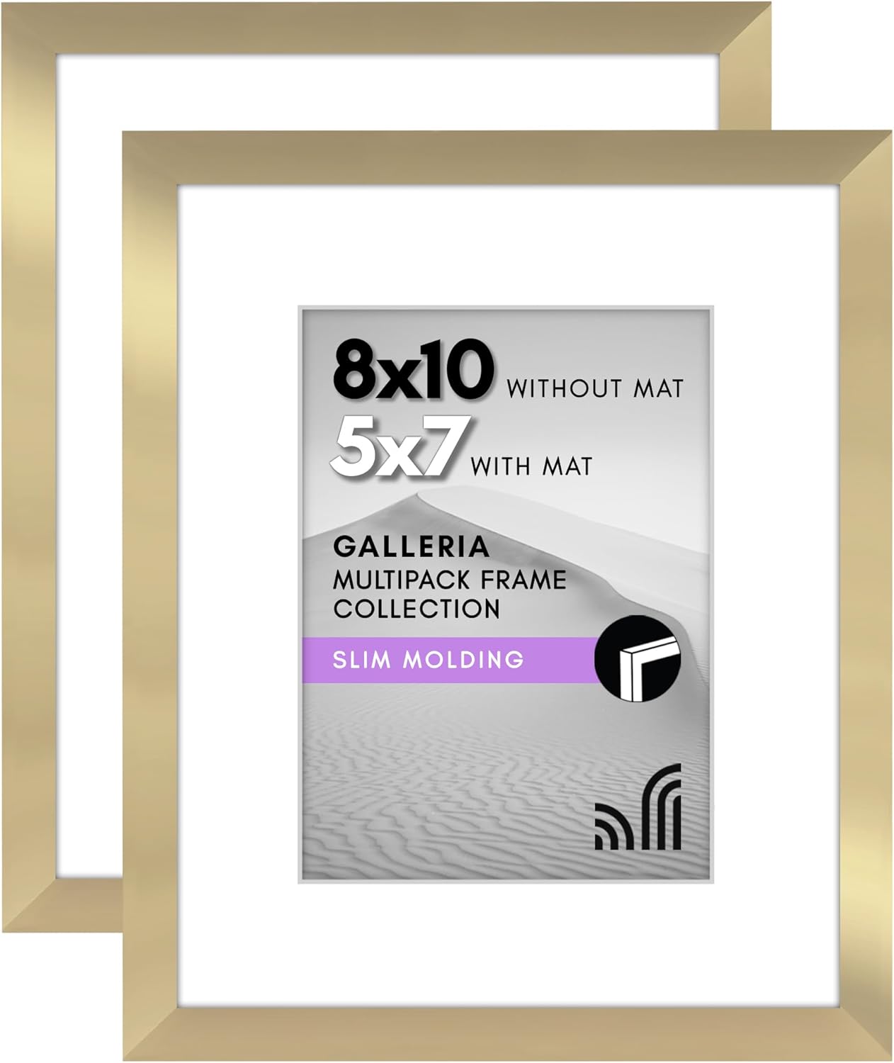 8x10 Resim Çerçevesi 2 inç Altın Seti - Mat ile 5x7 Resim Çerçevesi veya 8x10 Çerçeve olarak kullanın - Duvar ve Masa Üstü için Pleksiglas Kapaklı ve Şövaleli Kolaj Resim Çerçeveleri