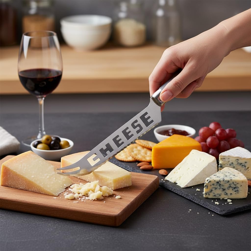 Paslanmaz Çelik Silikon Saplı Peynir Bıçağı | Silikon Saplı Peynir Bıçağı – Şık ve Fonksiyonel Sunum Aracı