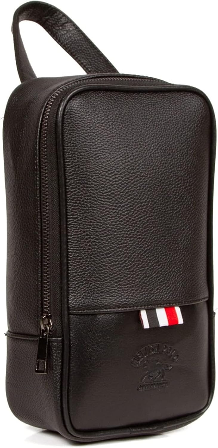 Av A Dos Erkek Siyah Vegan Deri Tıraş Seyahat Kozmetik Portföy Bakım El Çanta Günlük