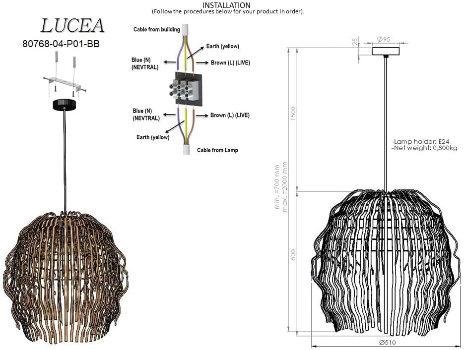 Dresa 04 50’lik Tekli Sarkıt, Doğal ahşap