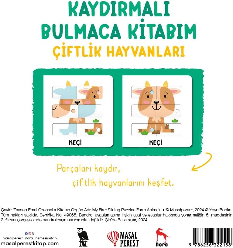 Kaydırmalı Bulmaca Kitabım - Çiftlik Hayvanları