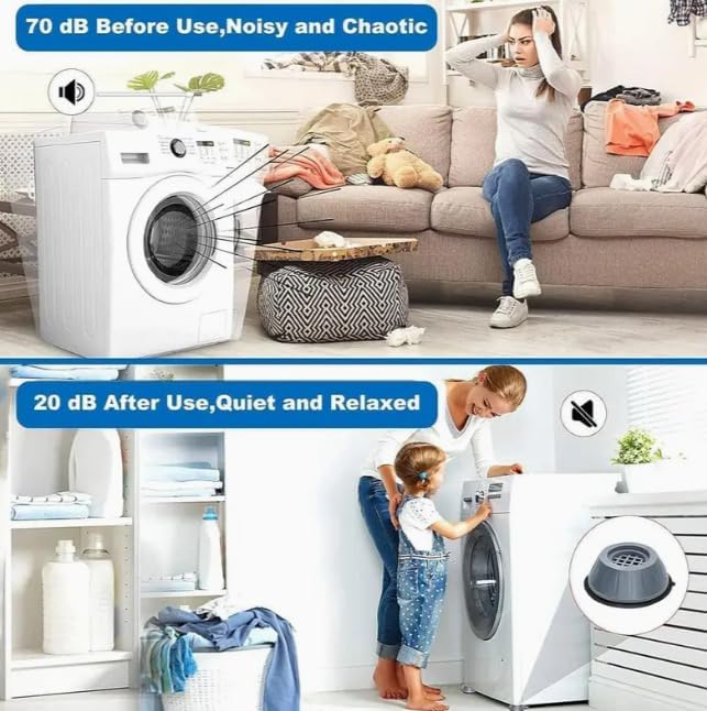 Çamaşır Makinesi Gürültü Engelleyici Kaymaz Titreşim Önleyici Kauçuk Ayak Pedleri Stoper 4 Adet Çamaşır Makinesi Ayağı