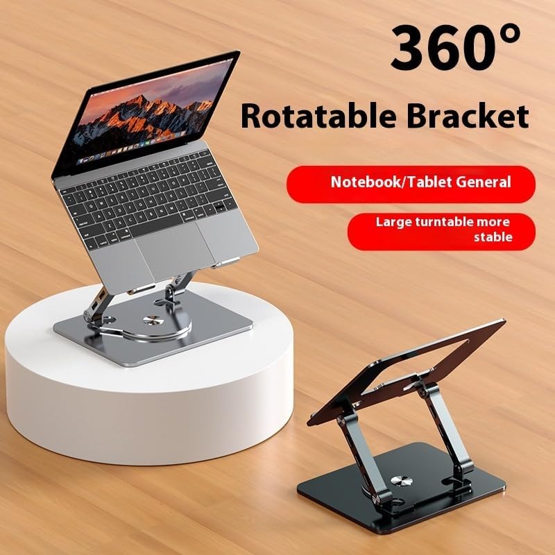 360° Döner Metal Laptop ve Notebook Standı – Yükseklik Ayarlı, Ergonomik, Katlanabilir, 17 inç’e Kadar Uyumlu, Isı Dağılım Tasarımlı, Taşınabilir Laptop Tablet Tutucu | ZR747