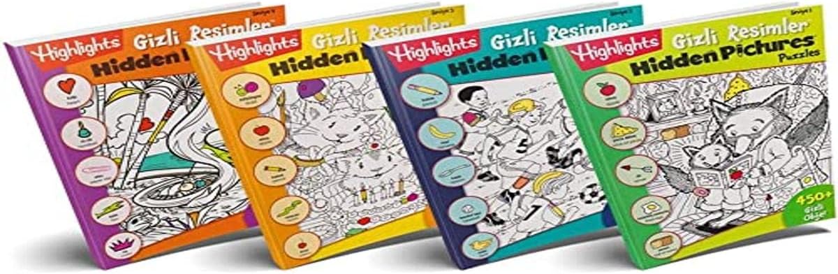 Highlights Hidden Pictures Puzzles (Gizli Resimler) 4'lü Set