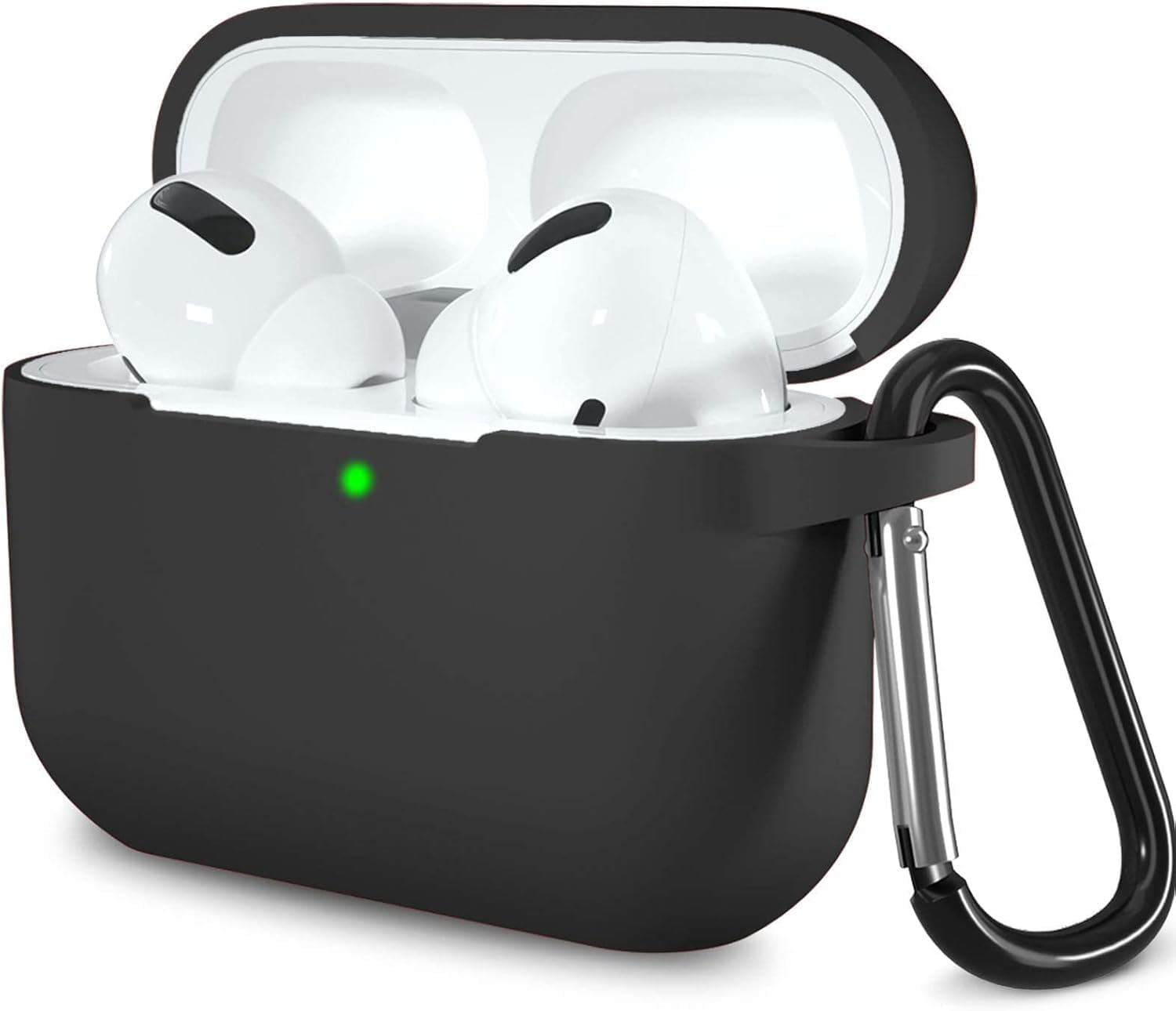 AirPods Pro 3. Nesil ile Uyumlu Sert Likit Silikon Kılıf – Kolay Temizlenebilir,  Astar Kaplı İç Yüzey Kapak, Düşmeye Karşı Tam Koruma, Kablosuz Şarj Uyumu - Siyah