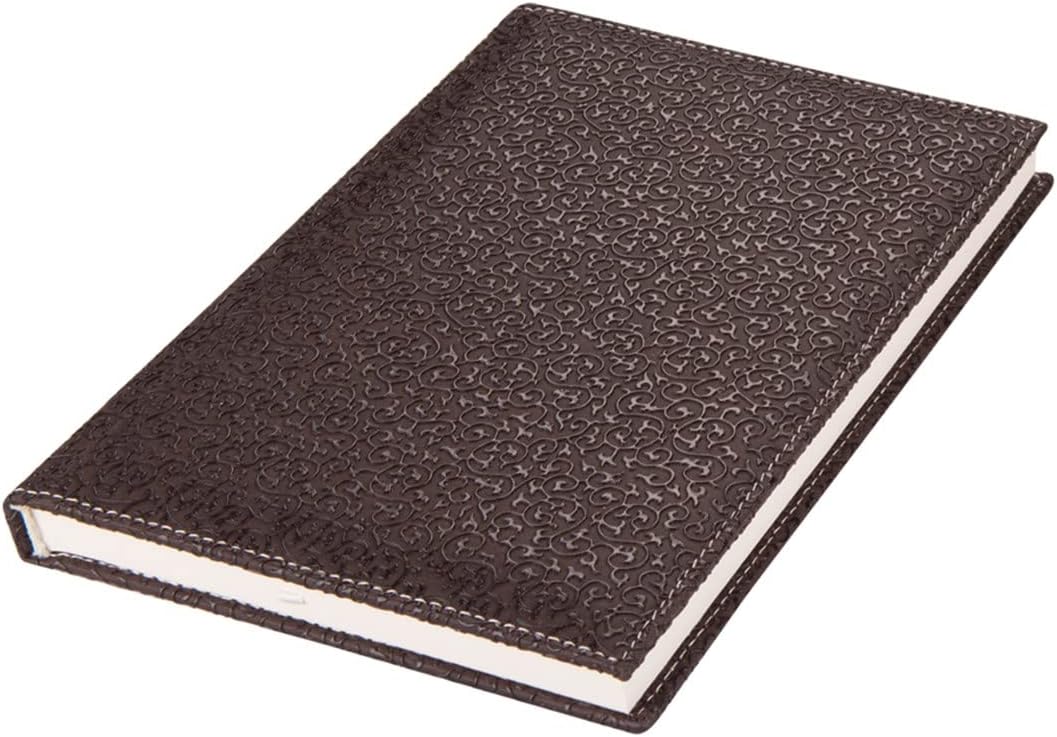 2K 4811 Defter 14x20 Cm. Çi̇zgi̇li̇ 160 Yapraklı Deri Hilton Desen Kapaklı Kahverengi, Kahverengi