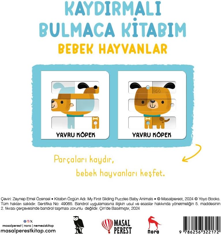 Kaydırmalı Bulmaca Kitabım - Bebek Hayvanlar