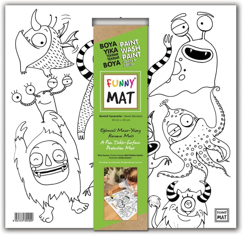 Akademi Çocuk Mat 40X40Cm - Sevimli Canavarlar