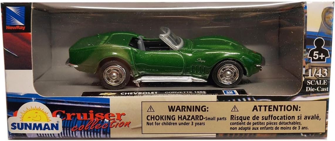 NEWRAY 1:43 Diecast Metal Araba 1969 Chevrolet Corvette