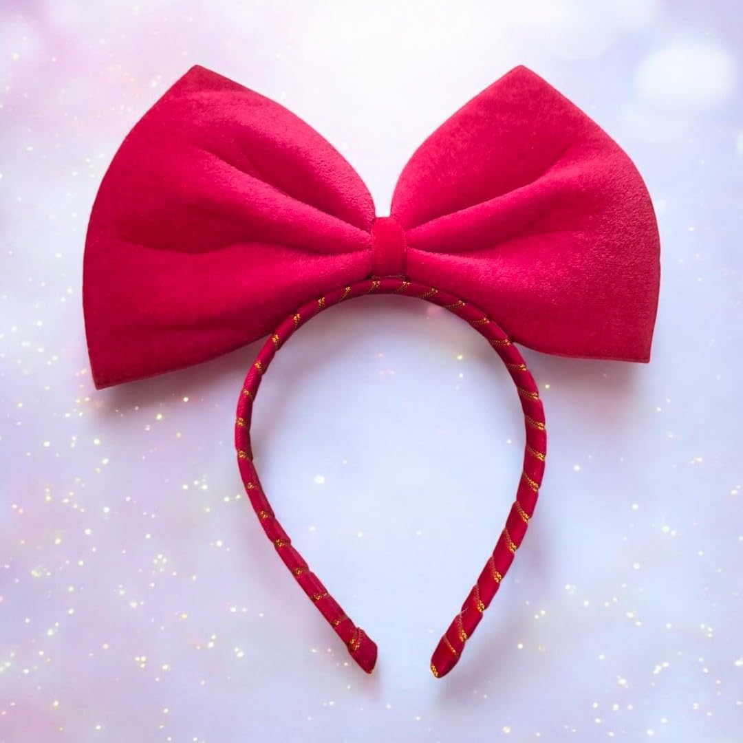 YILBAŞI KADİFE KIRMIZI BÜYÜK KURDELE TAÇ AST7522