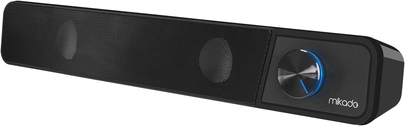 MİkAdo Serisi MD-69S Siyah 3Wx2 Led Işıklı Multimedia Soundbar Speaker (Bluetooth Desteği Yoktur) (Ürün Uzunlugu 40 Cm)