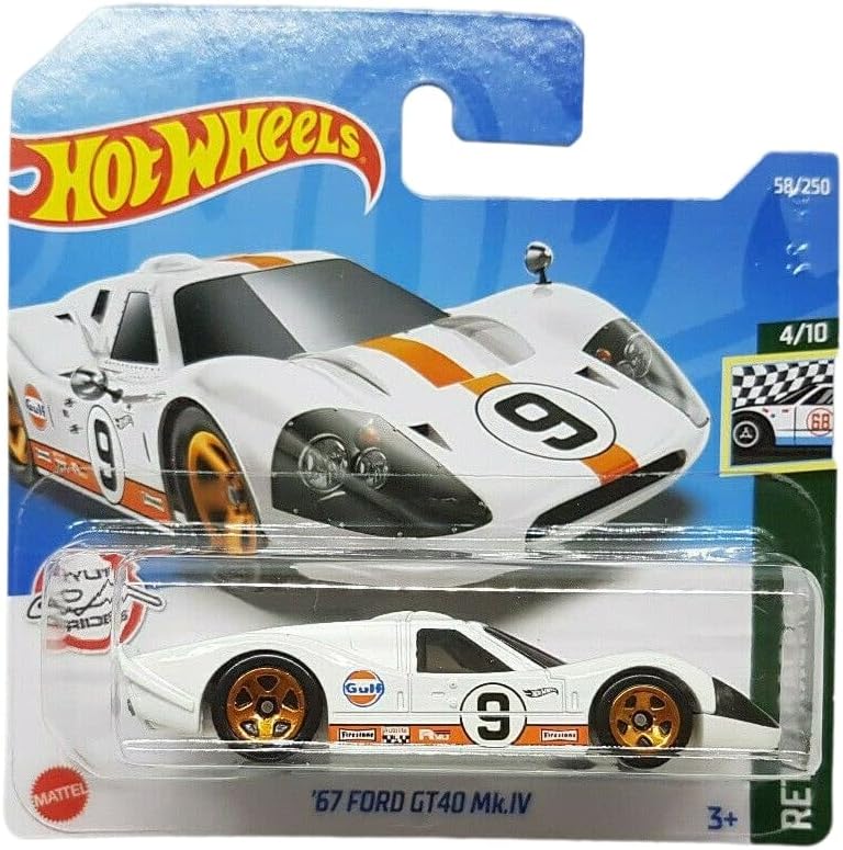 - ´67 GT40 Mk. IV - Retro Racers 4/10 - HCW67 - Short Card - Ryu´s Rides - Gulf - Firestone - Autolite - Mattel 2022